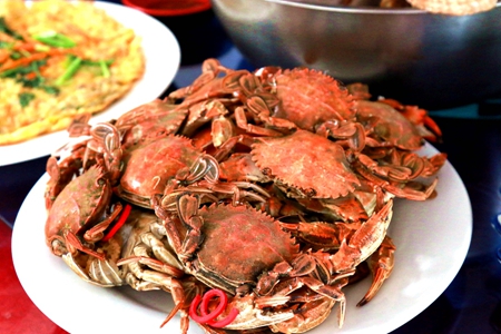 清蒸花盖蟹，哈仙岛最鲜美的螃蟹